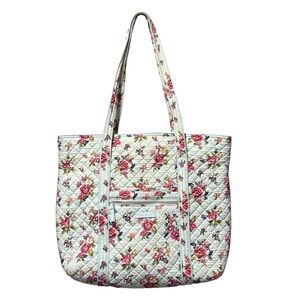 Vera Bradley Iconic Vera Tote in Blue Floral Water Bouquet